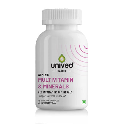 Unived Basics Multivitamin & Minerals For Women, 100% Rda Of All Vitamins With Algae Calcium & Plant-Based Vitamin D3 Plus Important Minerals, Complete Formulation For Health & Wellbeing - Capsule