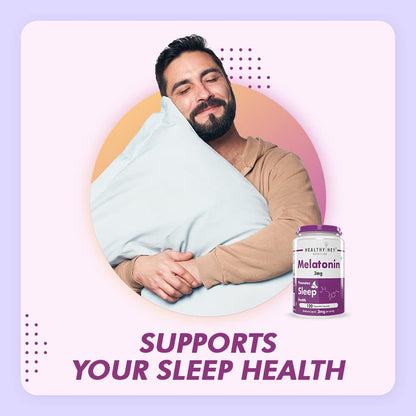 HealthyHey Nutrition Melatonin 120 vegetable capsules 5mg - Promotes Sleep and Relaxation