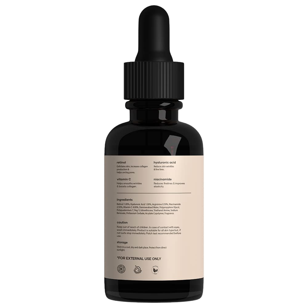 Mars by GHC Mas Intensive Rejuvenation Serum, Anti-Aging for Dry and Sensitive Skin, Vitamin C, Hyaluronic Acid, Aloe Vera,1% Retinol Face Serum, 30ml