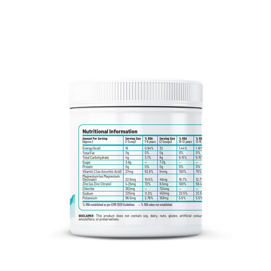 Unived Juniorâ€™s Hydration Mix | For Young Athletes | For Energy and to Replenish Lost Electrolytes & to Rehydrate | Essential Electrolytes with Vitamin C & Zinc | Ages 7-18 (Unflavoured)