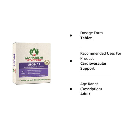 Maharishi Ayurveda Lipomap | Ayurvedic Medicine for Cholesterol Management| Highly Effective Herbs | Assists in managing daily stress | 40 Tablets