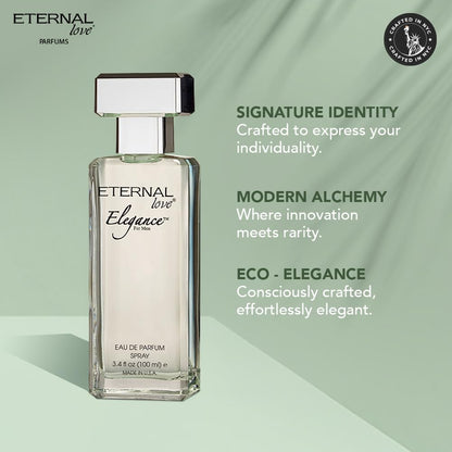 Eternal Love Elegance Eau de Parfum for Men | Timeless & Sophisticated Fragrance | Fresh Citrus, Floral & Woody Notes | Long-Lasting Scent for Men | Perfect for Special Occasions | 100ml