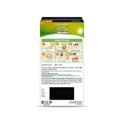 Garnier, Hair Colouring Creme, Long-lasting Colour, Smoothness & Shine, Color Naturals Men, Shade: 1 Natural Black, 30ml + 30g