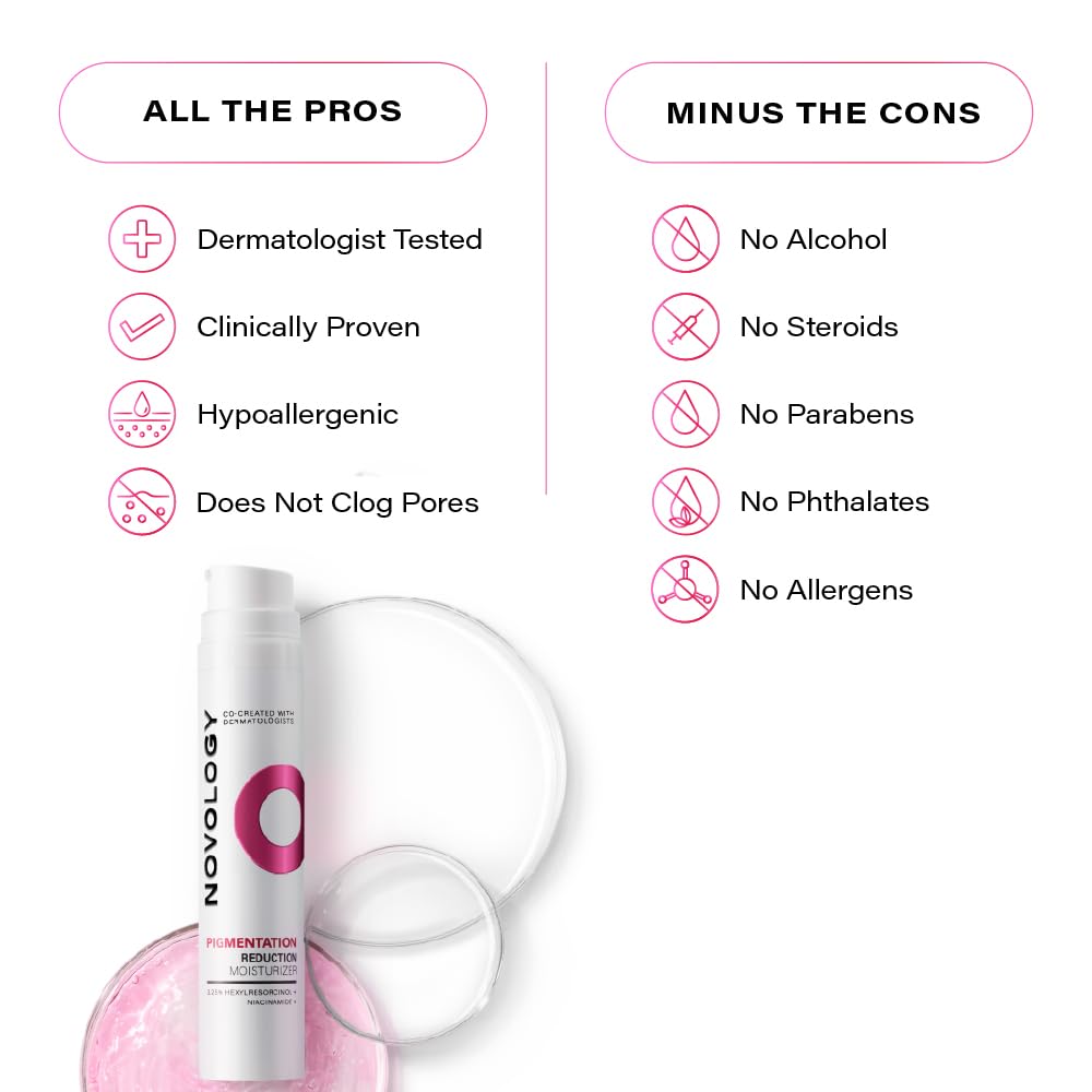 Novology Pigmentation Reduction Moisturiser for Dark Spots, Acne Marks and Uneven Skin Tone | Suitable for All Skin Types| 50g