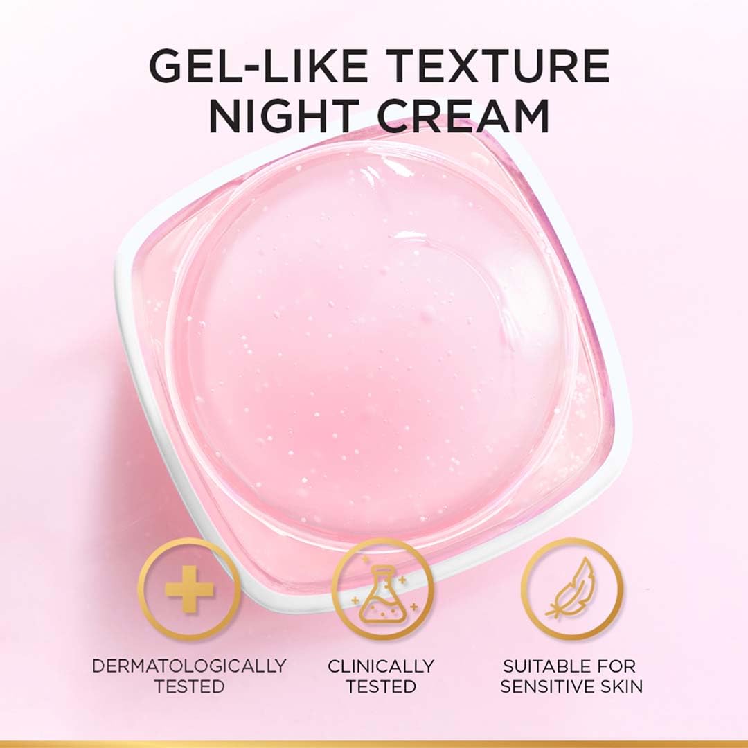 L'Oreal Paris Glycolic Bright Glowing Night Cream, Overnight Brightening Cream, Glycolic Acid in Gel-Like Cream Texture, that Visbily Minimizes Spots & Reveals Glowing skin