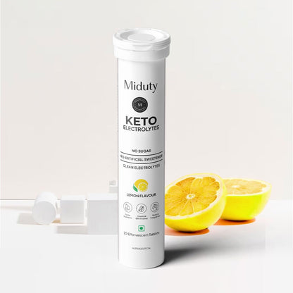Miduty by Palak Notes Electrolytes Drink - Instant Hydration Drink - Lemon Flavor - Sugar-Free Electrolyte Drink - No more fatigue and dizziness - Hydration Electrolyte - 20 Effervescent Tablets