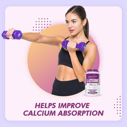 HealthyHey Nutrition L-Lysine 120 Vegetable Capsules