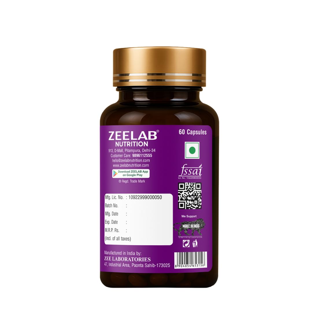 Zeelab Milk Thistle Capsules â€“ Liver Detox & Support â€“ Antioxidant for Toxin Removal, Liver Repair & Blood Sugar Balance â€“ Herbal Supplement with Silymarin â€“ 60 Veg Capsules
