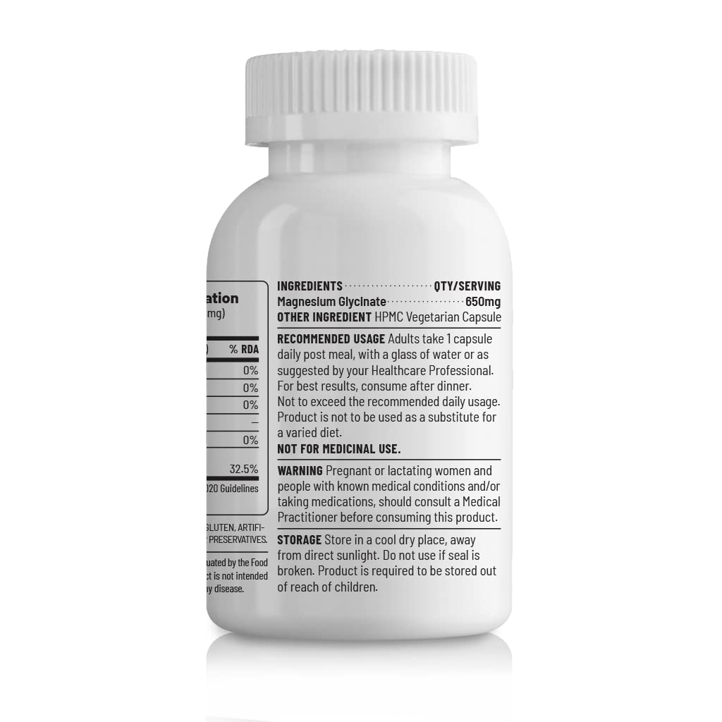 Unived High Absorption Magnesium Glycinate - 650mg - 22% Elemental Magnesium - 90 Vegan Capsules