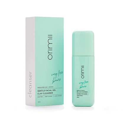 Orimii Gentle Facial Cleanser For Oily Skin | Deep Cleansing Face Wash With Pink Kaolin Clay that Controls Sweat & Acne| Soap Free, Non Comedogenic & Sulphate Free 100ml
