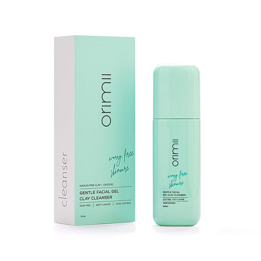 Orimii Gentle Facial Cleanser For Oily Skin | Deep Cleansing Face Wash With Pink Kaolin Clay that Controls Sweat & Acne| Soap Free, Non Comedogenic & Sulphate Free 100ml