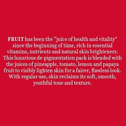 Biotique Fruit Brightening Depigmentation and Tan Removal Face Pack| Ayurvedic and Organically Pure| Tan Removal Face Pack for All Skin Types|100% Botanical Extracts| 100gm