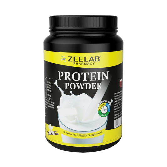 Zeelab Protein Powder 500g Vanilla Flavour | Health And Nutritional Protein Drink For All Age Group | 25 Vital Nutrients to Support Strength, Immunity and Active Life (Vanilla 500g)