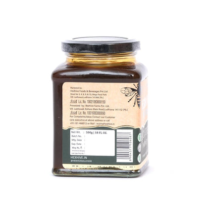 Hexhive Black Forest Honey | Dark Honeydew Honey from Forest Trees | Rich in Antioxidants & Minerals | Low Glycemic Index | Immunity Booster | No Added Sugar | Healthy Sweetener | 500g