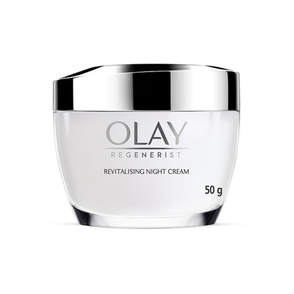 Olay Regenerist Night Cream with Hyaluronic Acid, Niacinamide & Pentapeptides | Skin Plumping Anti-Aging Moisturizer for Firm, Hydrated & Youthful Skin | Suitable for Normal, Dry, Oily & Combination Skin | 50g