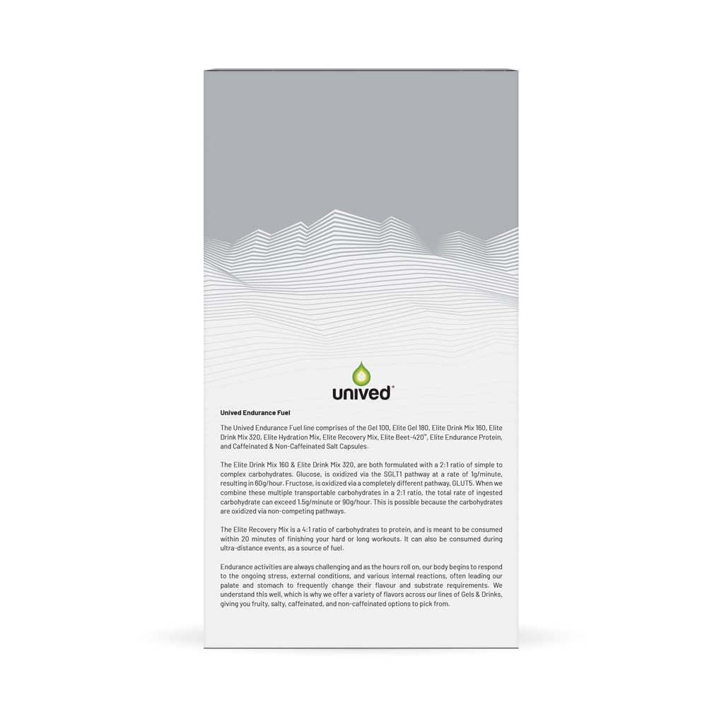 Unived Elite Drink Mix 320 | High Calorie Energy Drink | 2:1 Ratio & 80g Carbohydrates with 1705mg Essential Electrolytes | Endurance Athletes Sports Drink (Buzzing Naked (100mg Caffeine))