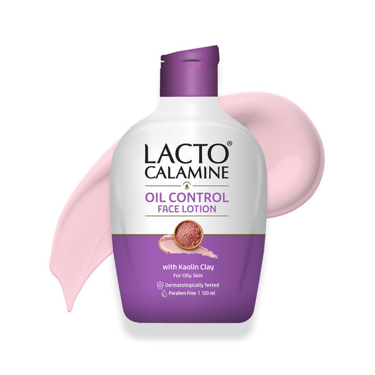 Lacto Calamine Face Lotion | 120ml | Daily Moisturizer For Face - Oily Skin | Kaolin Clay, Glycerine & Zinc Oxide | Abosrbs Excess Oil | Fights Pimples, Darkspots & Blackheads | Body Lotion