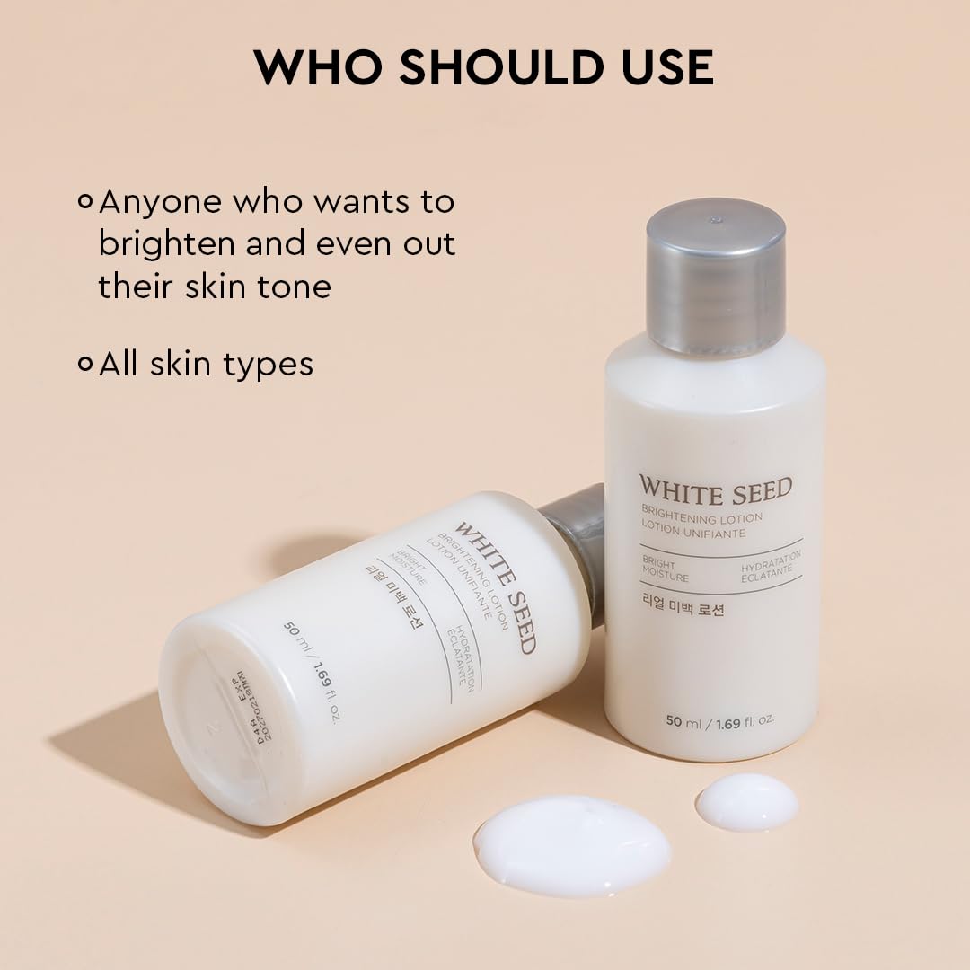 The Face Shop White Seed Brightening Face Lotion with Niacinamide & Vitamin B | For Dark Spots, Dullness & Acne Scars| Suitable for Normal, Oily, Dry, Combination Skin | Sulphate & Paraben Free, 50ml