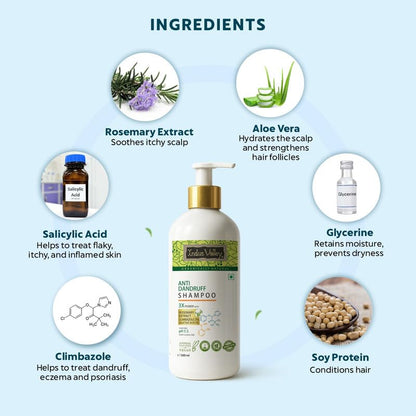 INDUS VALLEY Anti-Dandruff Shampoo with Rosemarry Oil For Hair Fall Defense - 500 ml