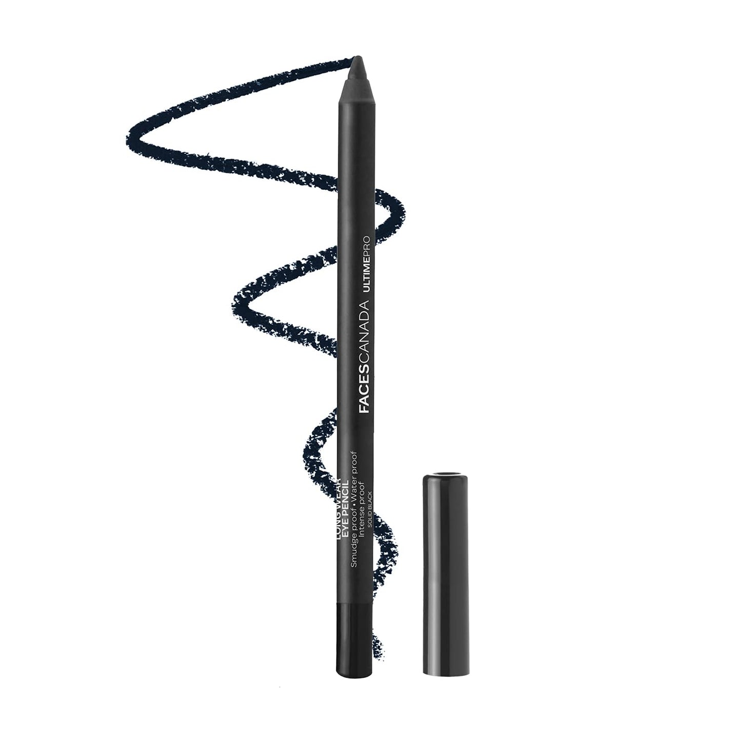 FACESCANADA Ultime Pro Longwear Opaque Eye Pencil - Solid Black 02, 1.2 G|8 Hr Long Stay|Smooth One Stroke Application|Intense Color Pay Off|Soft Blendable Formula|Smudge Proof|Water Proof