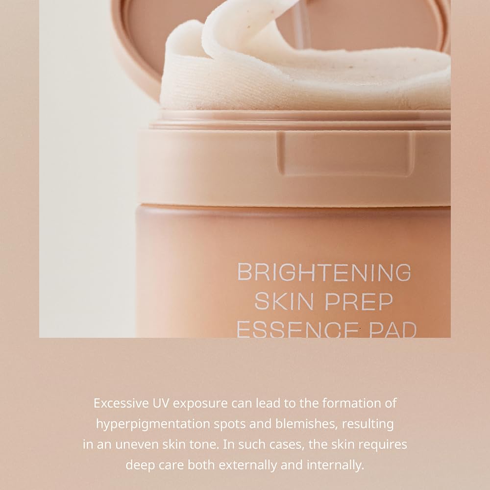 House of Hur Brightening Skin Prep Essence Pad (70 pads) - Brightning, Exfoliating, Hydrating Soft Cotton Essence Pads, Moisture Barrier, Reduce Hyperpigmentation â€“ 140ml