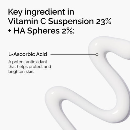 The Ordinary Vitamin C Suspension 23% + HA Spheres 2%, Brightening Serum with Pure L-Ascorbic Acid, 30ml