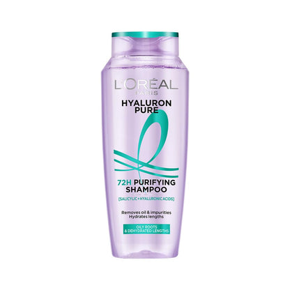 Lâ€™OrÃ©al Paris Hyaluron Pure 72H Purifying Shampoo, For oily scalp & dry hair with salicylic and hyaluronic acid, 200 ml