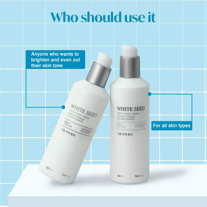 The Face Shop White Seed Brightening Face Toner with Niacinamide & Vitamin B | For Dark Spots, Dullness & Acne Scars| Suitable for Normal, Oily, Dry, Combination Skin | Sulphate & Paraben Free, 145ml