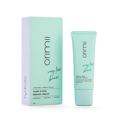 Orimii Nail & Hand Cream for Women With Shea Butter & Alpine Berry | Strengthens Nails, Repairs Cuticles & Keeps Hands Soft & Moisturized | Hand Moisturizer for Dry Skin | 100% Safe & Natural (45ml)