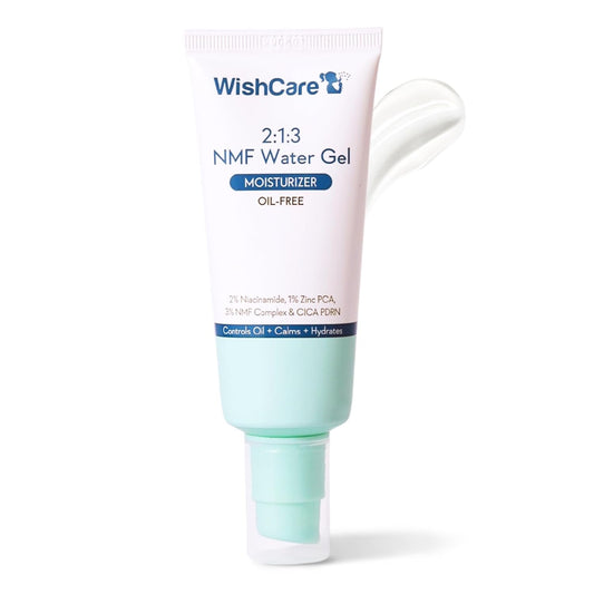 WishCare 2:1:3 NMF Water Gel Moisturizer for Face Oily Skin, Sensitive Skin | Oil-Free Moisturizer Cream For Acne Prone Face | With Niacinamide, Zinc PCA & NMF | Controls Oil & Hydrates | For Men & Women | 50ml