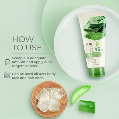 The Face Shop Pure Aloe Vera Gel, 300ml for Skin, Hair & Body | Aloe Vera with Vitamin E | Clear Gel for Ultimate Hydration & Glow | Korean Skin care products