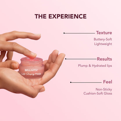 Bellavita Lip Sleeping Mask For Smooth, Soft & Plump Lips | 12hrs of Intense Hydration | Repairs Dry & Chapped Lips | Prevents Pigmentation | Soothes Dryness | Strawberry - 9.8g