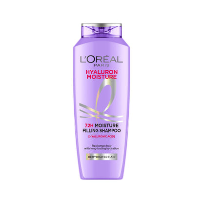 L OrÃ©al Paris Moisture Filling Shampoo, With Hyaluronic Acid, For Dry & Dehydrated Hair, Adds Shine & Bounce, Hyaluron Moisture 72H, 340Ml.