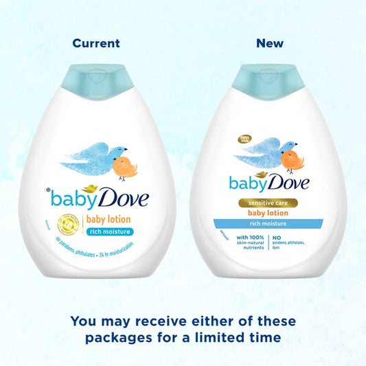 Baby Dove Rich Moisture Nourishing Baby Lotion 400 ml, With Moisturising Cream, Gentle Care for Baby's Soft Skin