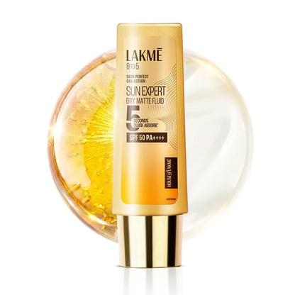 LAKMÃ‰ Sun Expert, Dry Matte Fluid Sunscreen, 50ml, for Oily and Combination Skin, with 1% Niacinamide & Ceramide, SPF 50 PA++++, Quick Absorbing, no White Cast