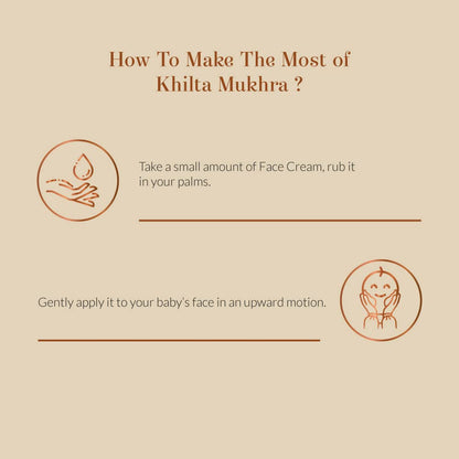 Baby Forest Khilta Mukhra Baby Face Cream for Kids 50g | With Shea Butter, Saffron & Almond Oil | Ayurvedic Natural Face Moisturizer for Boys & Girls | Paraben-Free, Derma Safe, Organic