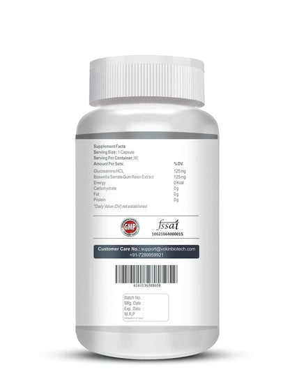 Vokin Biotech Glucosamine HCL + Boswellia - Support Joint Health - 250mg (90 Capsule)