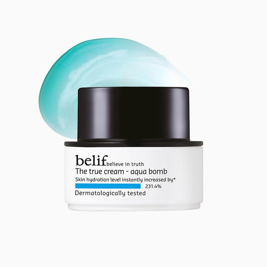 Belif The True Cream Aqua Bomb, Hydrating Moisturizer for Face | 48 hours long lasting Hydration | Ultra-lightweight, gel-cream | For Normal, Combination, and Oily skin types | Korean Skin Care Products | (10 ml)