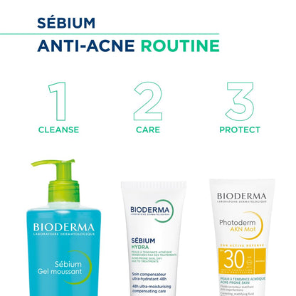 Bioderma Sebium Gel Moussant Purifying Cleansing Foaming Gel Combination To Oily Skin, 500ml