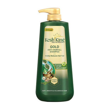 Kesh King Gold Anti Hairfall Shampoo, Reduces Hair Fall, Makes Hair Strong, Strengthens, Nourishes & Conditions, For Soft, Smooth & Voluminous Hair, For Men & Women, 600 ml