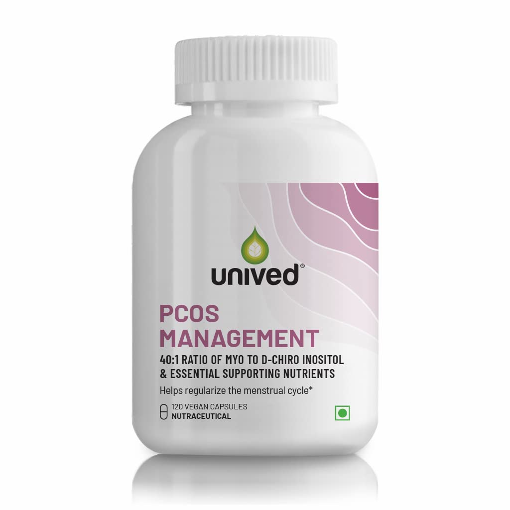 Unived PCOS Management, 40:1 Ratio 2000mg Myo-Inositol to 50mg D-Chiro-Inositol with Natural CaronisitolÂ®, for Acne, Facial Hair, Insulin Resistance (1 Month Supply capsules)