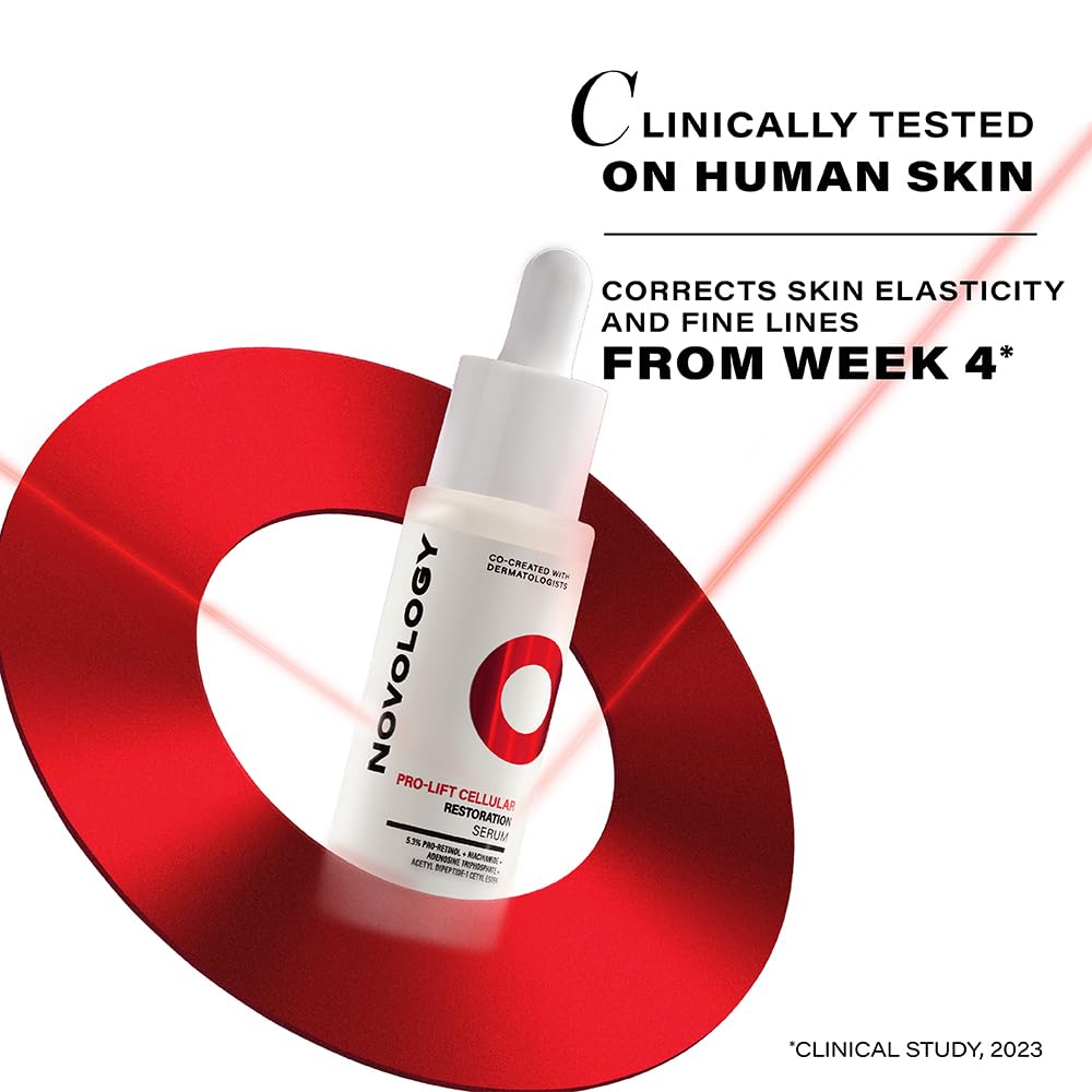 Novology Pro-Lift Cellular Restoration Anti-Ageing Serum with 5.3% Pro Retinol + Adenosine Triphosphate + Peptides| For Firmer Skin, Reduces Fine Lines & Wrinkles| 28 ML