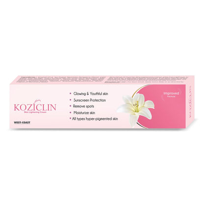 Koziclin Kojic Acid, Arbutin, Vitamin C, Glutathione & Niacinamide Skin Whitening & Lightening Cream| Brightening Face Cream for Glowing Skin, Removes Dark Spots, Tan & Pigmentation | Lightweight For Men & Women - 15 Gm