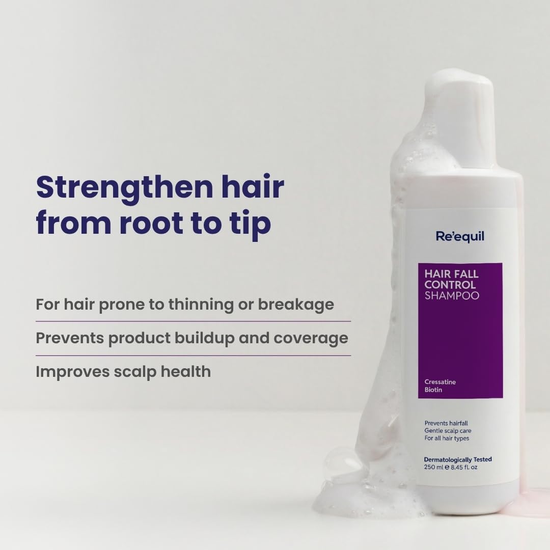 RE' EQUIL Hair Fall Control Shampoo | Reduces Hairfall | Promotes Hair Thickness | All Hair Types | 250ml