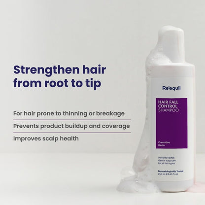RE' EQUIL Hair Fall Control Shampoo | Reduces Hairfall | Promotes Hair Thickness | All Hair Types | 250ml