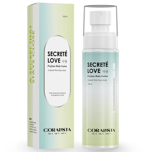 CORALISTA SecretÃ© Love (ì‚¬ëž‘) Perfume Lotion | 8-Hour Long Lasting Romantic Fragrance | 3% Kombucha & 5% Niacinamide | Hydrating & Brightening Unisex Body Lotion | 100ml