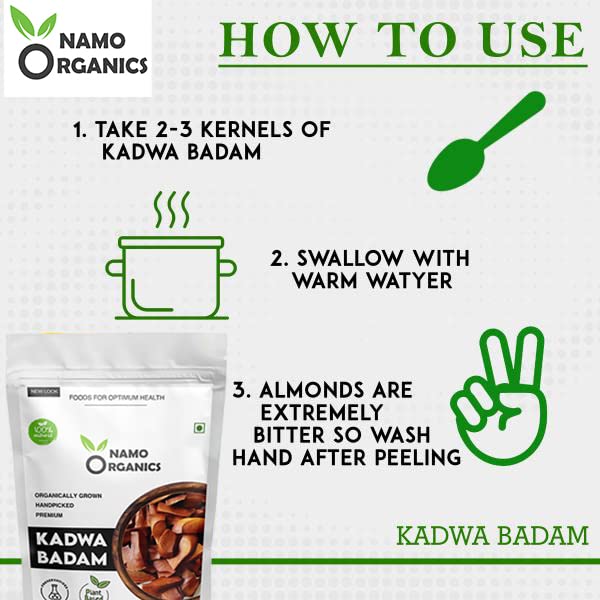 Namo Organics - Sugar badam seeds for diabetes - 250 Gm - Kadwa Bitter Almonds - Mahogany Seeds