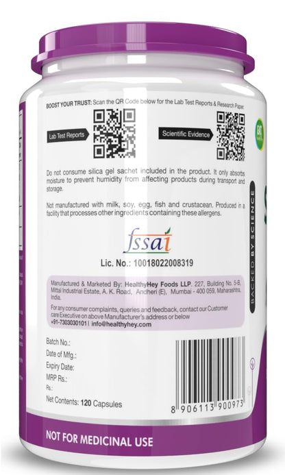 HealthyHey Nutrition Spirulina 120 Veg capsules.