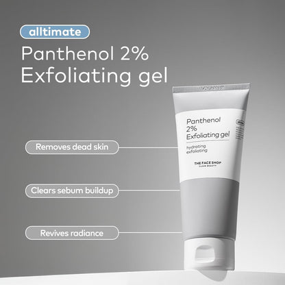 The Face Shop Alltimate Panthenol 2% Exfoliating Gel 150ML - Daily Peeling Gel with Panthenol & AHA/BHA, Gentle Exfoliator for Smooth, Glowing and Hydrated Skin, Deep Cleansing, Korean Skin Care