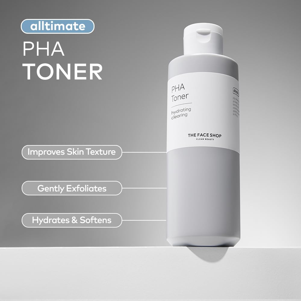 The Face Shop Alltimate PHA Toner, 200ml | Gentle Exfoliation & Smooth Skin | Hydrating Toner for Sensitive Skin | Korean Skincare